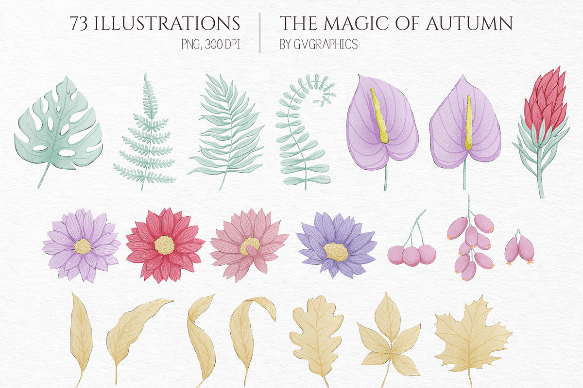 The Magic of Autumn Collection, a Seasonal Illustration by GVGraphics (Photo 2 of 13)