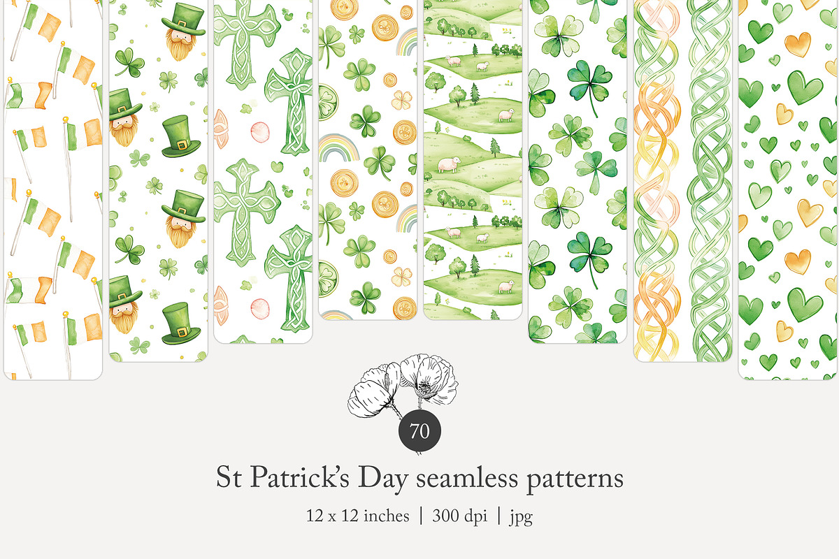 70 St Patrick's Day seamless pattern, a Pattern Graphic by Poppy Lane Studio (Photo 1 of 10)