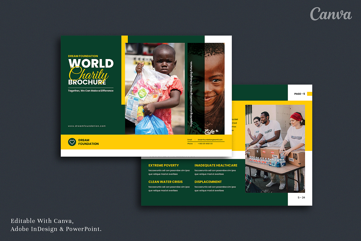 Charity Brochure | Canva, a Brochure Template by ArtisticLand (Photo 1 of 11)