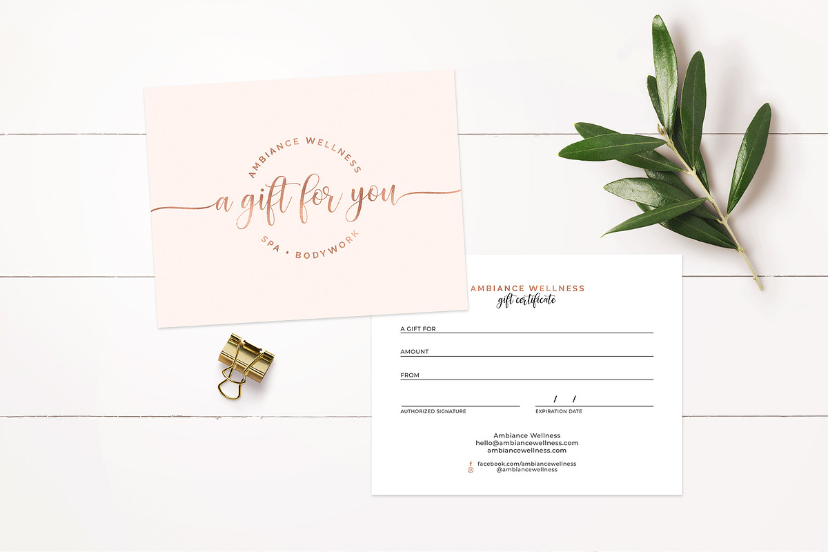 Modern Gift Certificate Template, a Business Card Template by Indie Grace Design (Photo 1 of 2)