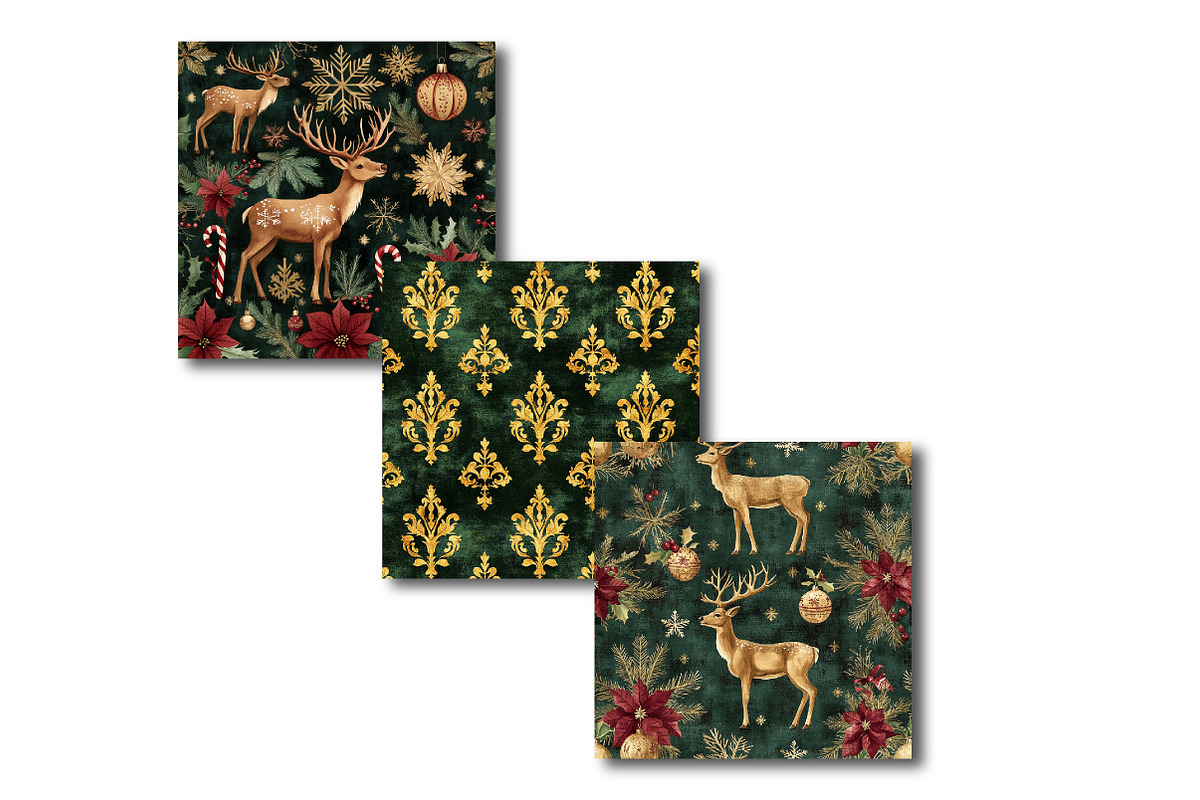 Golden Christmas Digital Papers, a Texture Graphic by SinaCreation (Photo 4 of 5)