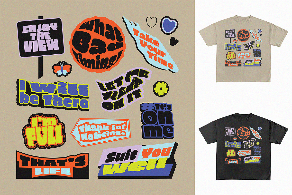 Slang Typography Sticker Pack Vol.2, a Graphic by 159room.studio