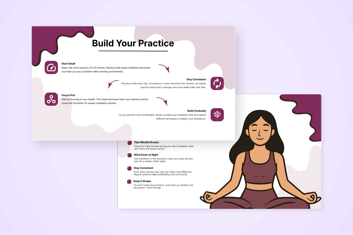 Mindfulness & Breathing Infographic, a Work Illustration by trabaskriya (Photo 5 of 5)