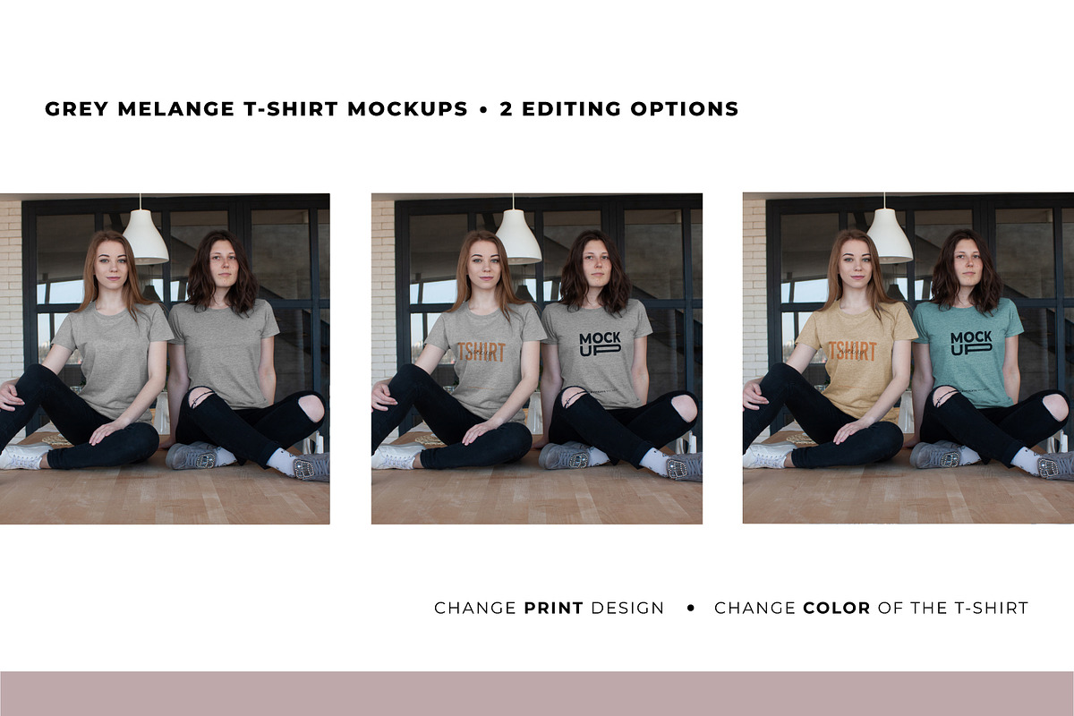 FEMALE T-SHIRT MOCKUP BUNDLE, a Shirt Mockup by TrendkeyMockups (Photo 4 of 6)