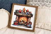 Christmas Fireplace Clipart, an Illustration by Libby Wishes (Thumbnail 3 of 9)