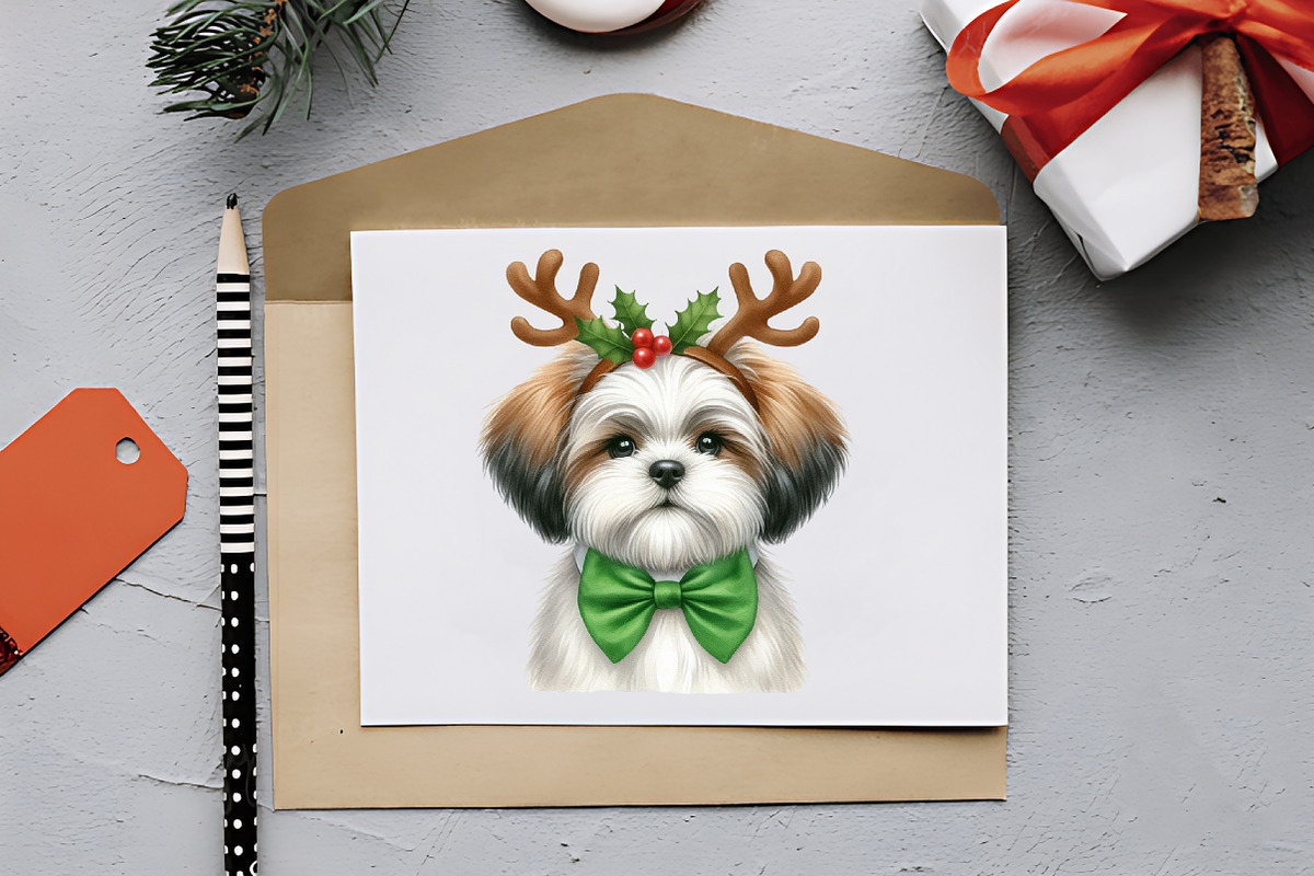 Christmas Cute Dog Sublimation Clipa, an Illustration by RobertsArt (Photo 2 of 7)
