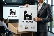 Pet House Logo Cat and Butterfly, a Branding & Logo Template by Saba Vector (Thumbnail 3 of 3)
