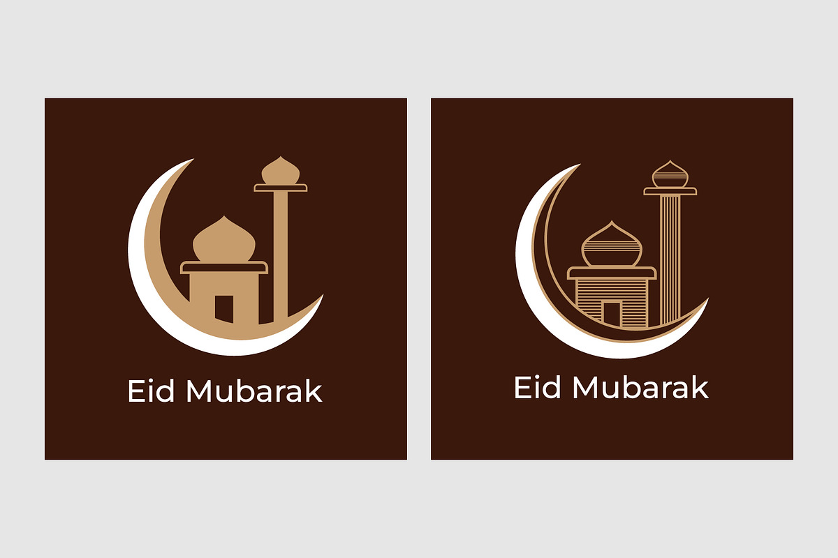 Eid Mubarak greeting card design, a Decorative Illustration by Lakhan1998 (Photo 6 of 6)