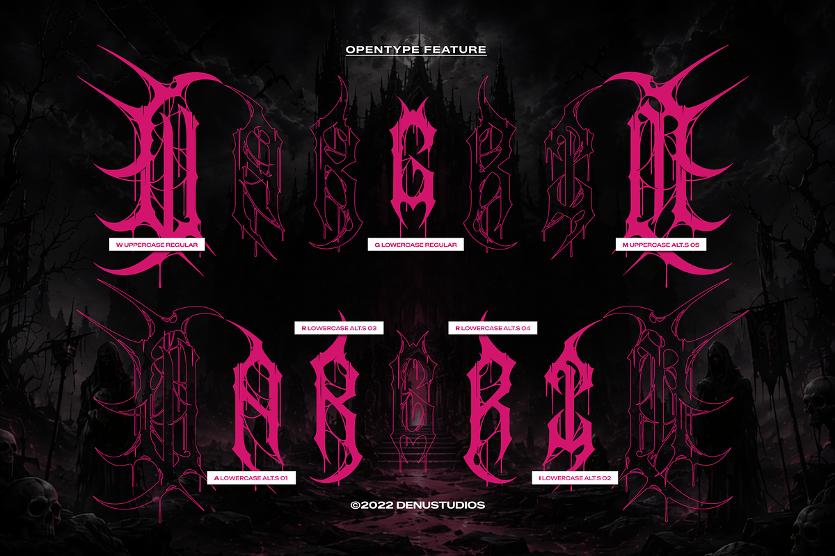 Wargrim | Black Metal Font, a Blackletter Font by Denustudios (Photo 10 of 12)