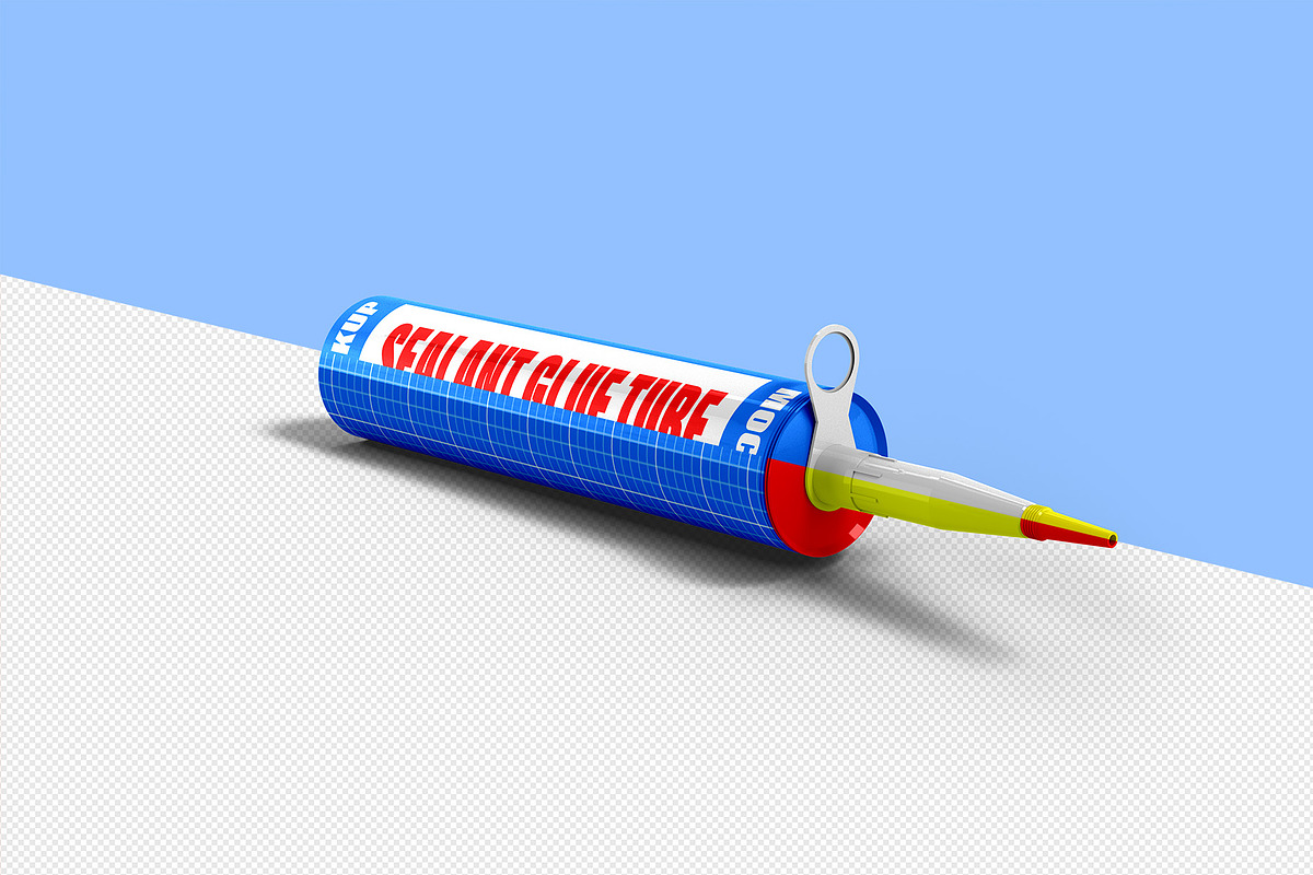 Sealant Glue Tube and Gun Mockup, a Packaging Mockup by Illusiongraphic