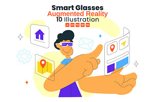 10 Smart Glasses Augmented Reality, a Technology Illustration by denayunebgt