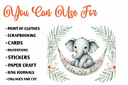 Watercolor Baby Animals On Swings, a Seasonal Illustration by CreationArt (Thumbnail 5 of 7)