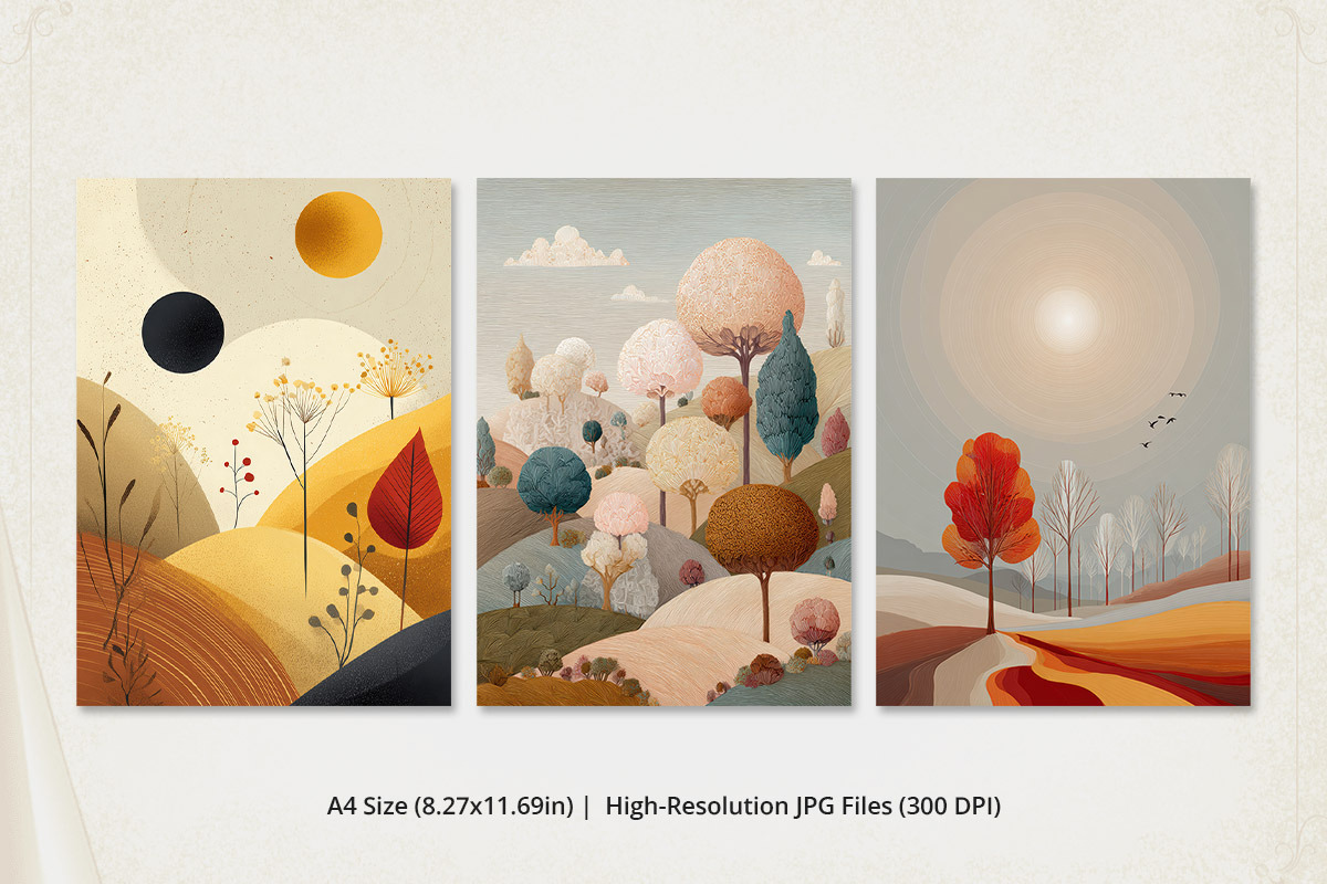 Dreamy Abstract Landscape Wall Art, a Poster Template by Pixeness Studio (Photo 2 of 2)