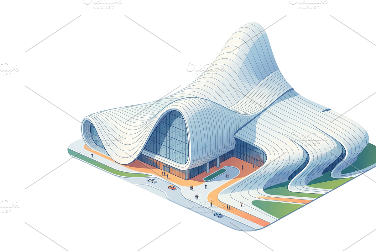 Baku -Heydar Aliyev Center - PNG, an Object Illustration by Nurlan's shop (Photo 2 of 3)