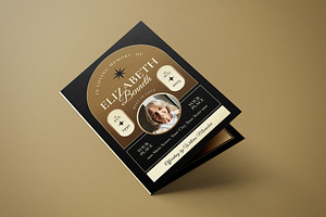 Gold Geometric Funeral Program, an Invitation Template by graphicook