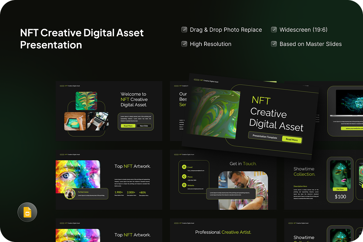 NFT Digital Asset Google Slide, a Presentation Template by SquidPixey (Photo 1 of 7)