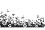 Floral Grass Border Silhouette Bundl, an Illustration by Amazin_art (Thumbnail 10 of 51)