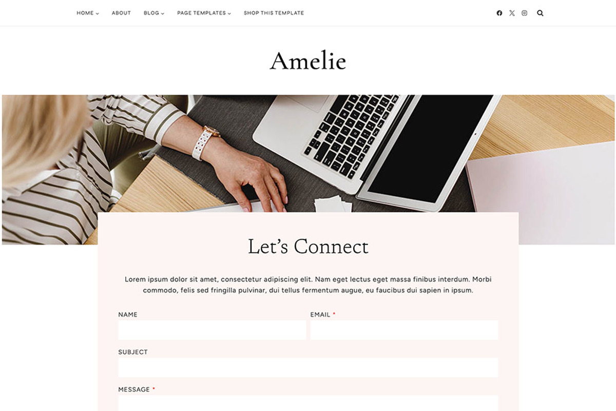 Amelie Wordpress Kadence Child Theme, a WordPress Template by Sky and Stars (Photo 3 of 7)