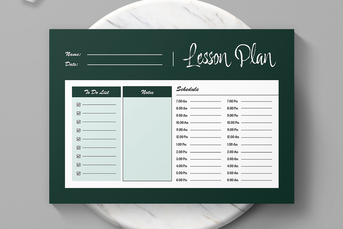 Printable Lesson Plan Template, a Stationery Template by MightyDesign (Photo 2 of 6)