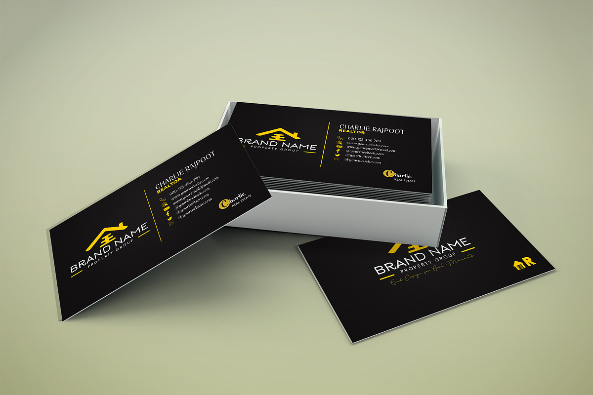 Creative Real Estate Business Card, a Business Card Template by FakhiiDesigns (Photo 3 of 4)