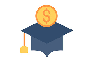 Scholarship Flat Icon, a Duotone Icon by Pexelpy