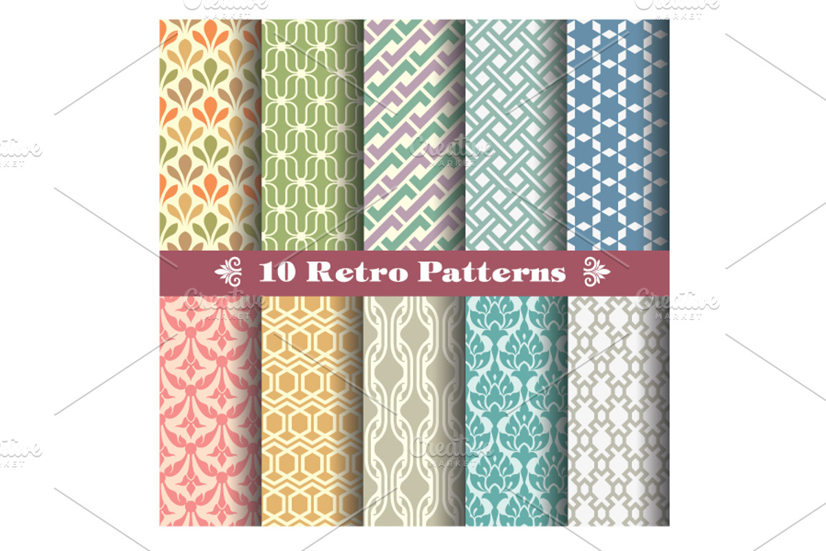 seamlessly retro patterns, a Pattern Graphic by Watchada's factory