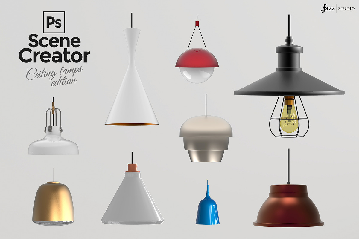 30 PSD scene creator ceiling lamps, a Household Mockup by JAZZ STUDIO (Photo 5 of 5)