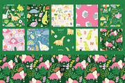 Dino cliparts and patterns, an Animal Illustration by avdnadi (Thumbnail 7 of 10)