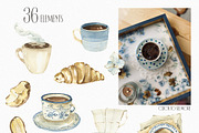 Watercolor Morning clipart., an Object Illustration by ArtMaslyana (Thumbnail 2 of 6)