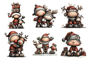 Whimsical Santa & Reindeer Clipart, an Illustration by Daily.Designs (Thumbnail 5 of 5)