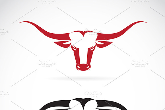 Vector Of A Bull Head. Animals.