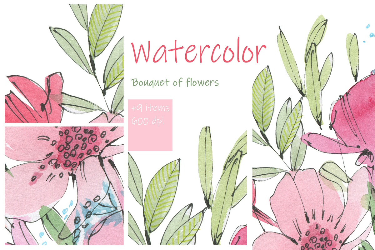 Bright summer flowers, an Illustration by Novikova Lida (Photo 1 of 5)