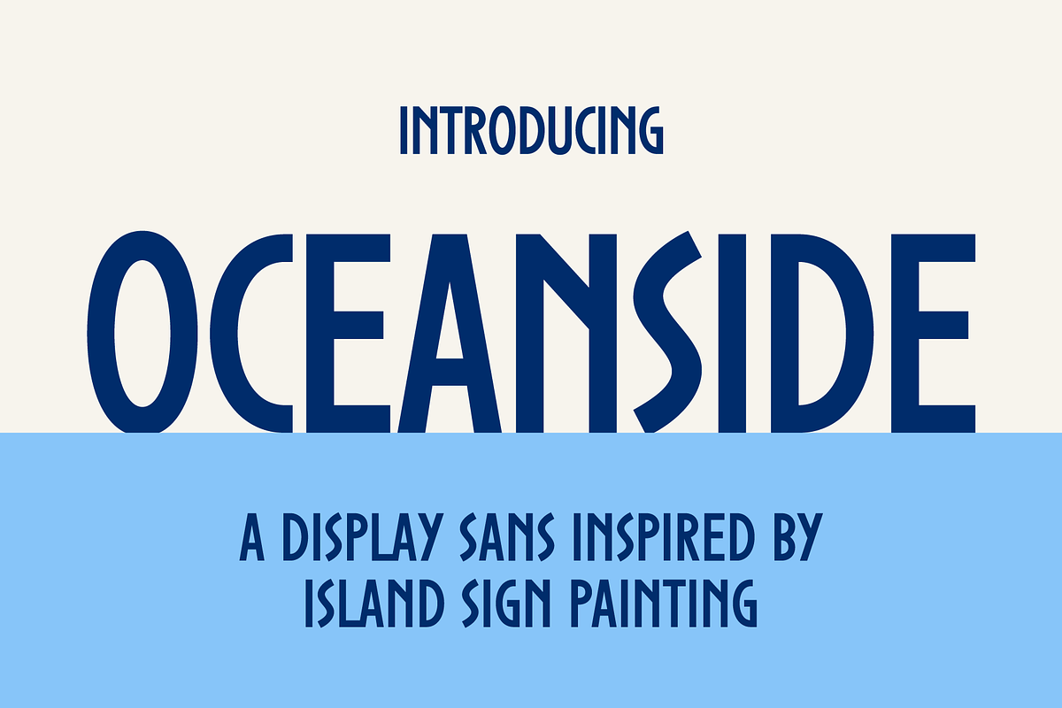 Oceanside Sans, a Sans Serif Font by Bebop Font Foundry (Photo 1 of 8)