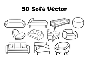 50 Sofa Vector Illustrations, an Object Illustration by ikarifq shop (Thumbnail 2 of 2)