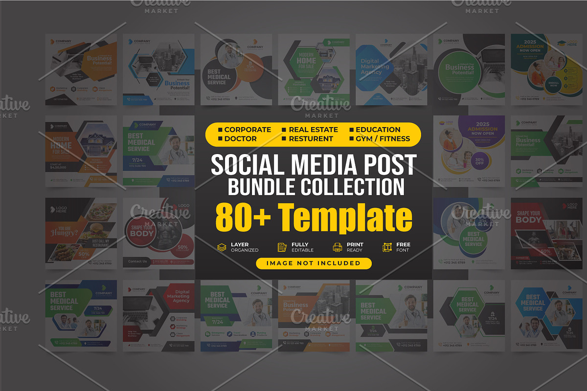 Social Media Post Template, a Social Media Template by gstudiovect21 (Photo 1 of 72)