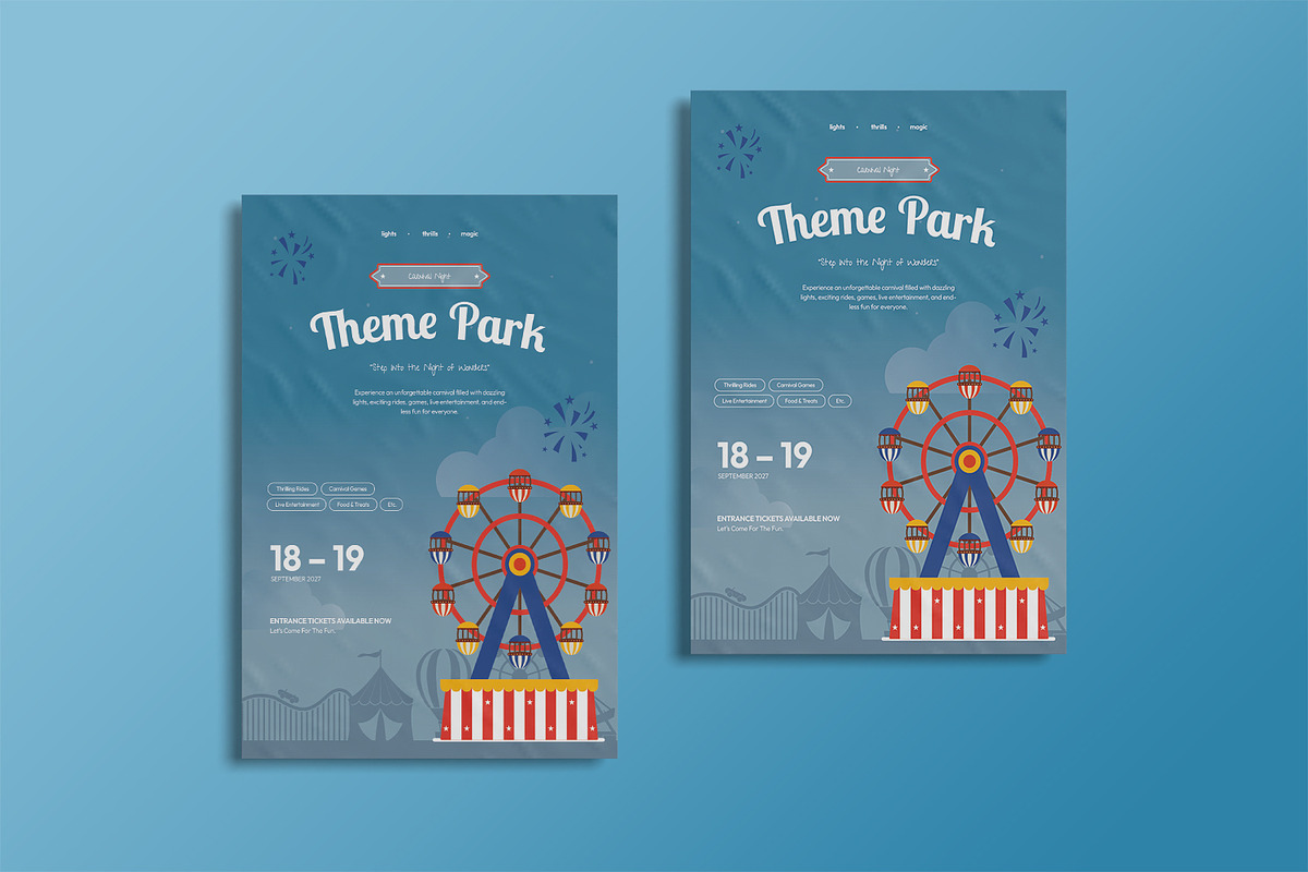 Theme Park Poster, a Poster Template by StreaksideStd (Photo 2 of 2)