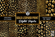 Black & Gold Leopard Print Patterns, a Pattern Graphic by Creative Store (Thumbnail 1 of 5)
