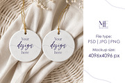 Round Ceramic Ornament Mockup Set, a Merchandise Mockup by Mie Mockup Studio (Thumbnail 2 of 7)