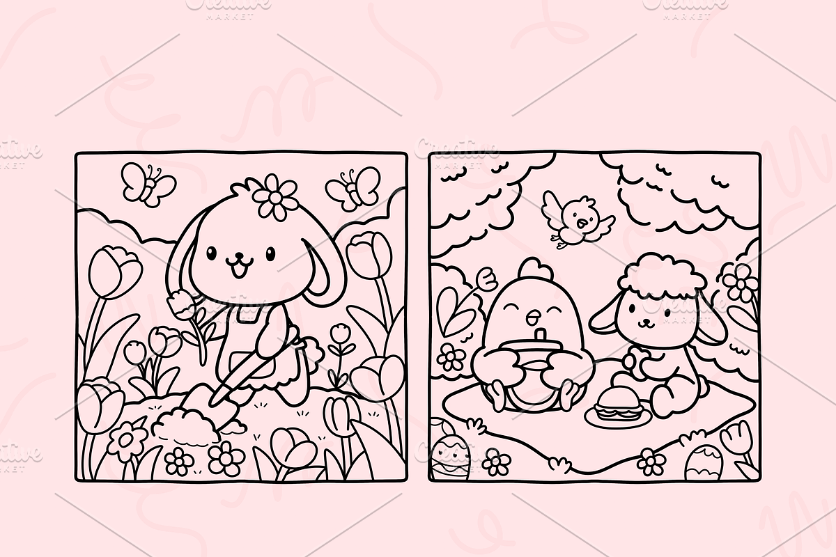 Bold & Easy Easter Spring Coloring, a Seasonal Illustration by Neon Studio (Photo 2 of 4)