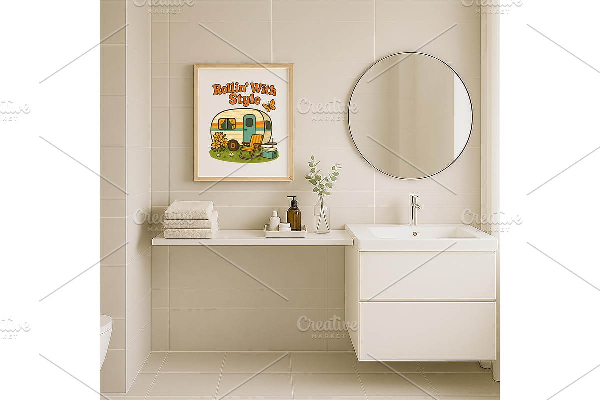 Rollin’ With Style Camper Wall Art, a Background Graphic by LaseredNinja (Photo 6 of 7)