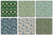 Blue Green Vintage Florals Pattern, a Pattern Graphic by DreamCafeArt (Thumbnail 6 of 7)