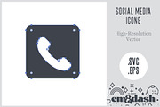 11 Square Social Media Icons Custom, an Outline Icon by Em & Dash (Thumbnail 3 of 3)