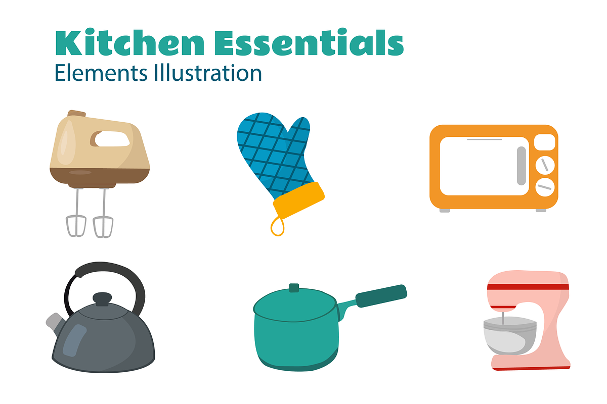 Kitchen Essentials Elements set, an Object Illustration by Artnivora.Std (Photo 1 of 3)