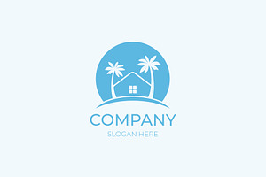 Beach house real estate logo design