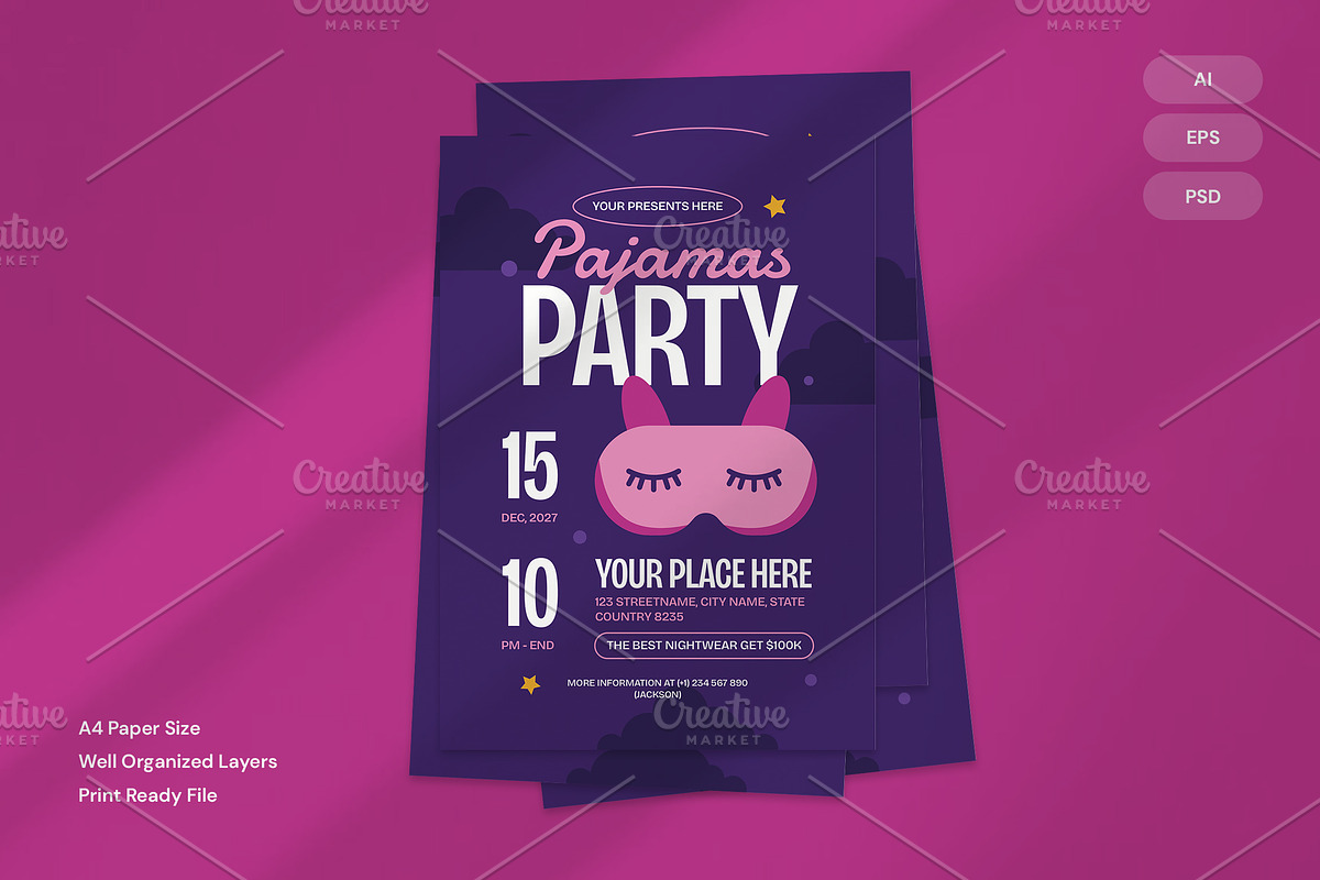 Pajamas Party - Flyer, a Poster Template by Izdihaar_Studio (Photo 3 of 3)