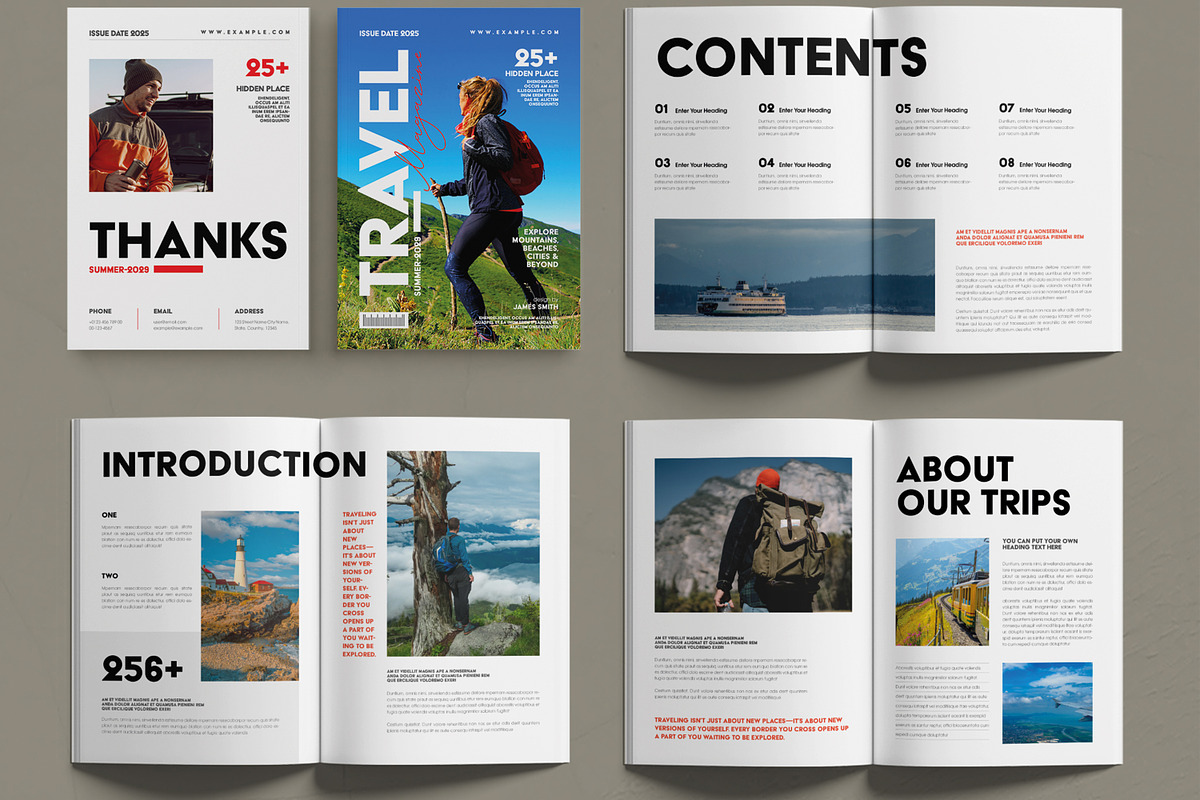Modern Travel Magazine Layout preview 2