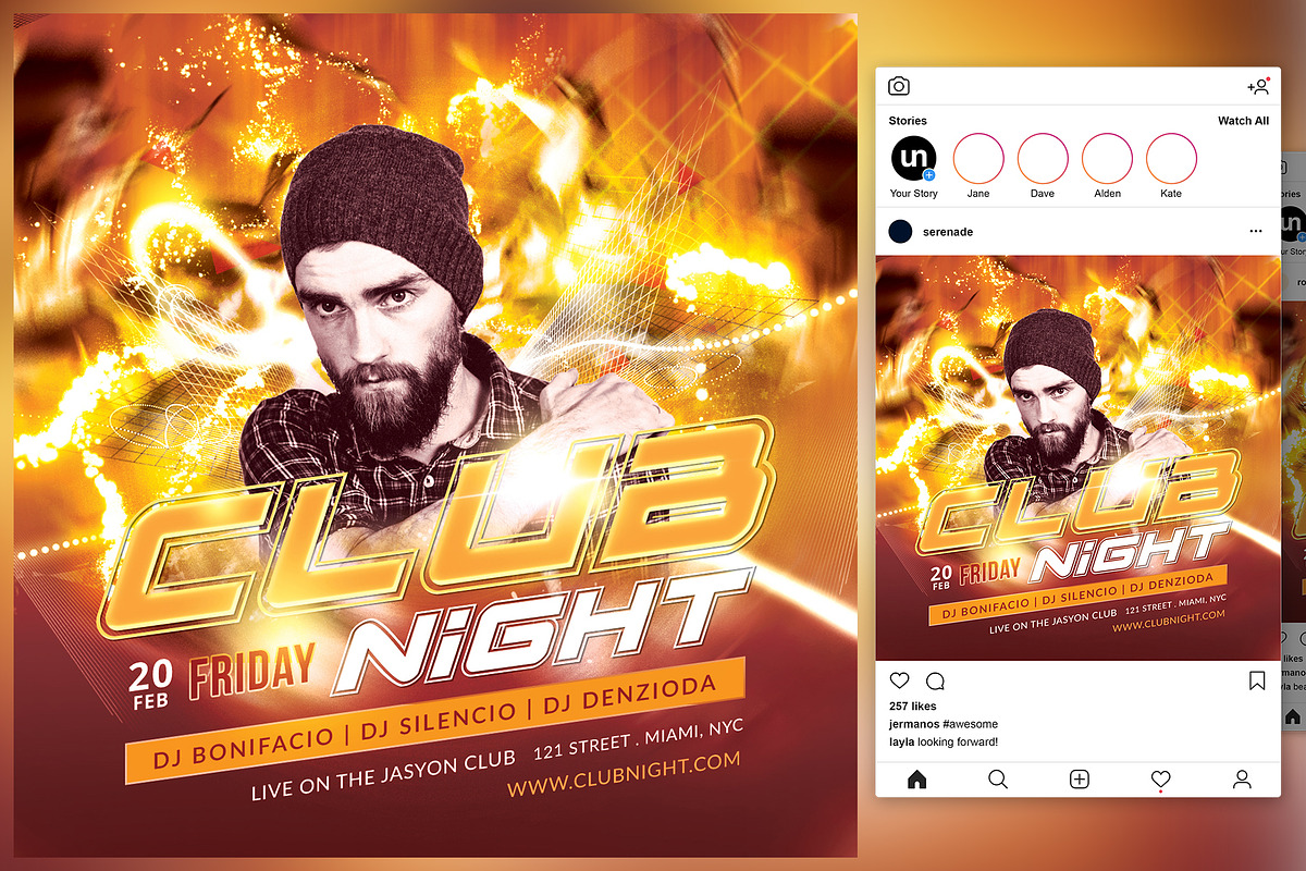 Club Night Flyer, a Flyer Template by KiraYamato Design Studio
