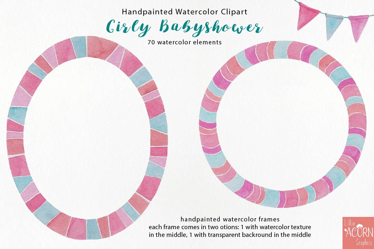 Girly Babyshower graphics pack, an Illustration by LittleAcornGraphics (Photo 5 of 13)