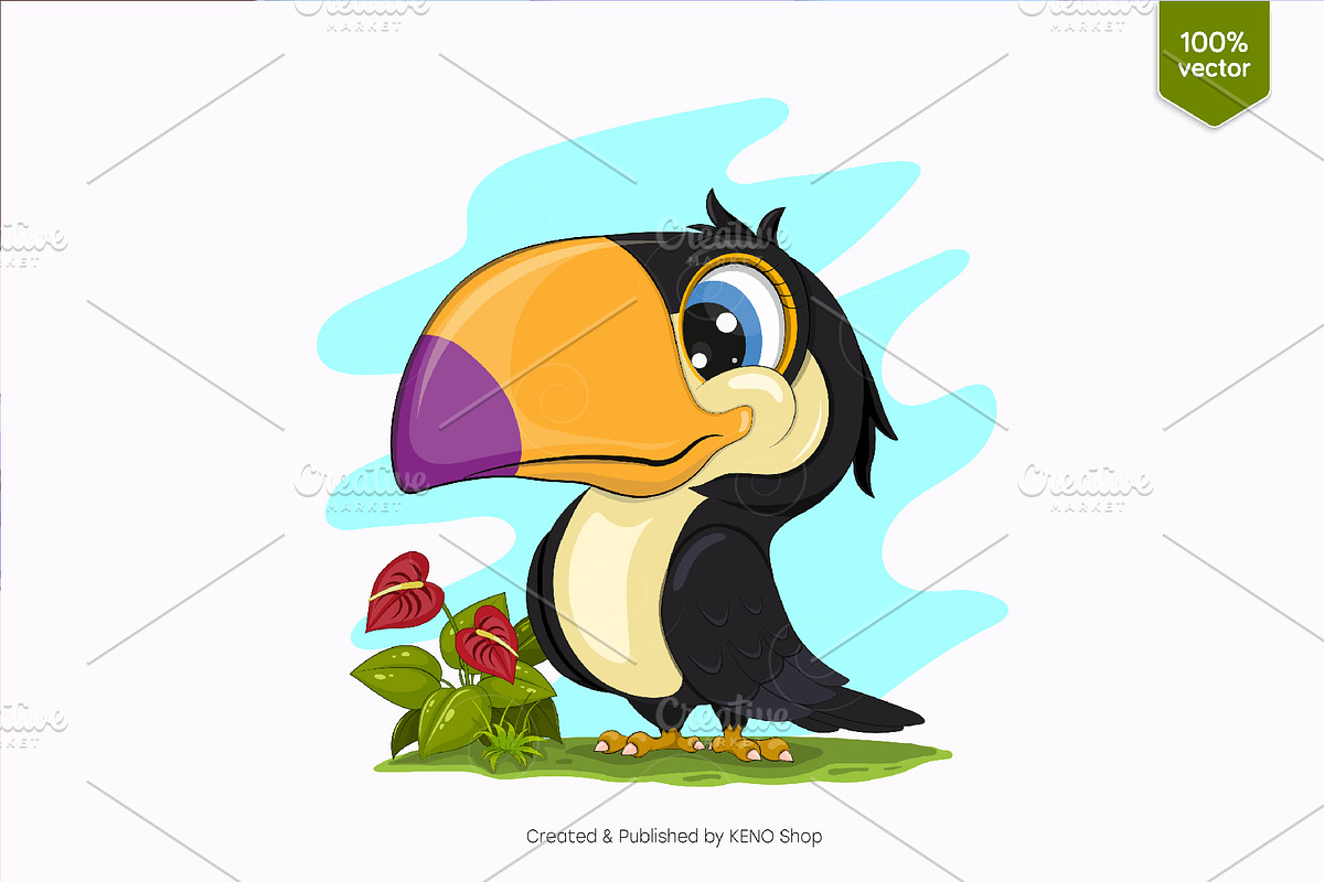 Set of cute cartoon animals_02, an Animal Illustration by KENO Mascots (Photo 6 of 11)