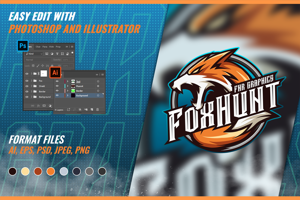 Fox hunt - ESport & Mascot Logo, a Branding & Logo Template by FNR Graphics (Photo 2 of 5)